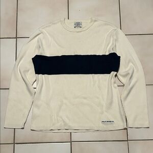 Ralph Lauren Polo Jeans Co Cream Ribbed Long Sleeve Top L Made in Japan